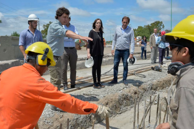Vidal recorrió una obra clave para evitar inundaciones en La Plata y Ensenada