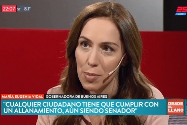 Vidal les pidió a los senadores que traten los allanamientos a Cristina Kirchner