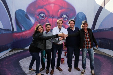 Garro y Avelluto inauguraron un mega mural en la República de los Niños