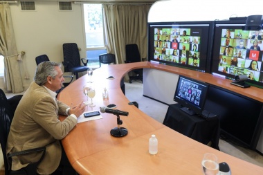 Alberto Fernández mantuvo una videoconferencia con miembros del Grupo de Puebla