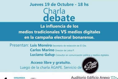 Realizarán un debate sobre el rol de los medios en la campaña