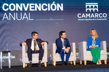 Malena Galmarini disertó hoy durante la Convención anual de la Cámara Argentina de la Construcción