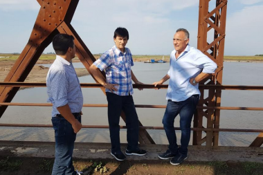 Changui Barragán y Gasparini recorrieron la obra de Dragado del Rio Salado