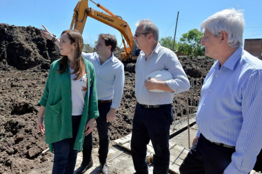 Vidal recorrió una obra hidráulica en San Fernando