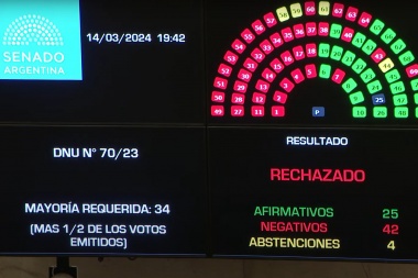 El Senado rechazó el DNU de Milei, pero seguirá vigente hasta que lo trate Diputados