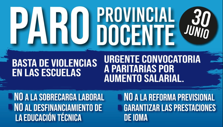 Docentes bonaerenses paran el martes en reclamo de mejores salarios
