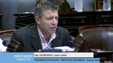 Giordano calificó como una "vergüenza" la suba del 133% de los diputados