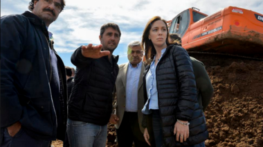 Vidal recorrió obras para evitar inundaciones en General Villegas