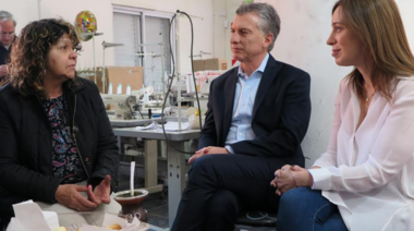 Macri y Vidal recorrieron una cooperativa textil en Berazategui