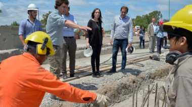 Vidal recorrió una obra clave para evitar inundaciones en La Plata y Ensenada