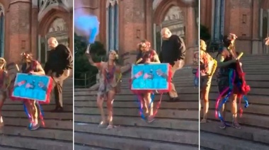 Un cura pateó a una chica que estaba festejando en la Catedral de La Plata