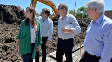Vidal recorrió una obra hidráulica en San Fernando