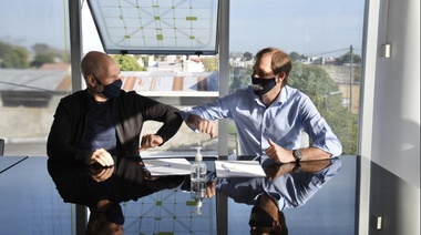 Garro y Larreta firmaron un acuerdo de intercambio de tecnologías para prevenir inundaciones