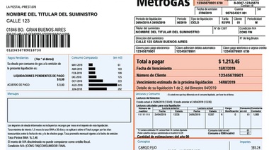 Las facturas de gas vencidas podrán ser abonadas hasta en 30 cuotas