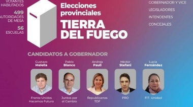 Uno de cada cinco fueguinos votó en blanco en la elección de gobernador de Tierra del Fuego