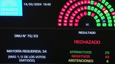 El Senado rechazó el DNU de Milei, pero seguirá vigente hasta que lo trate Diputados